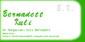 bernadett kuli business card